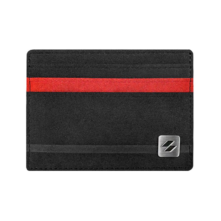 PORTAFOGLIO IN ALCANTARA® (ROSSO TORNADO) JOHN MANSION™